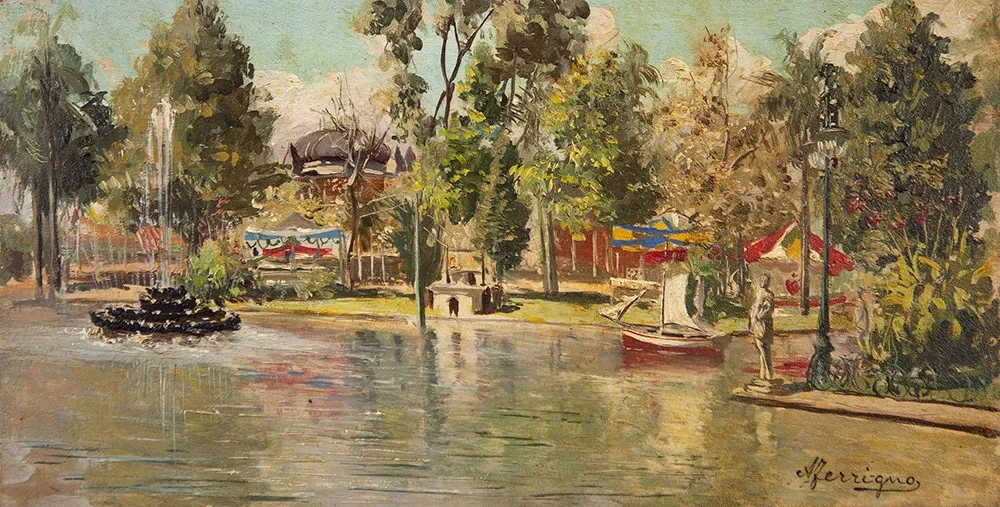 Paesaggio con lago